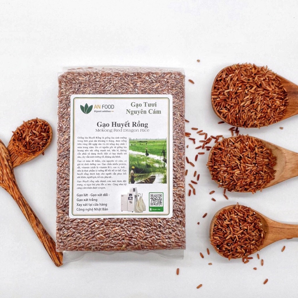 Gạo Huyết Rồng Anfood túi 1kg giàu dinh dưỡng, khoáng chất tự nhiên