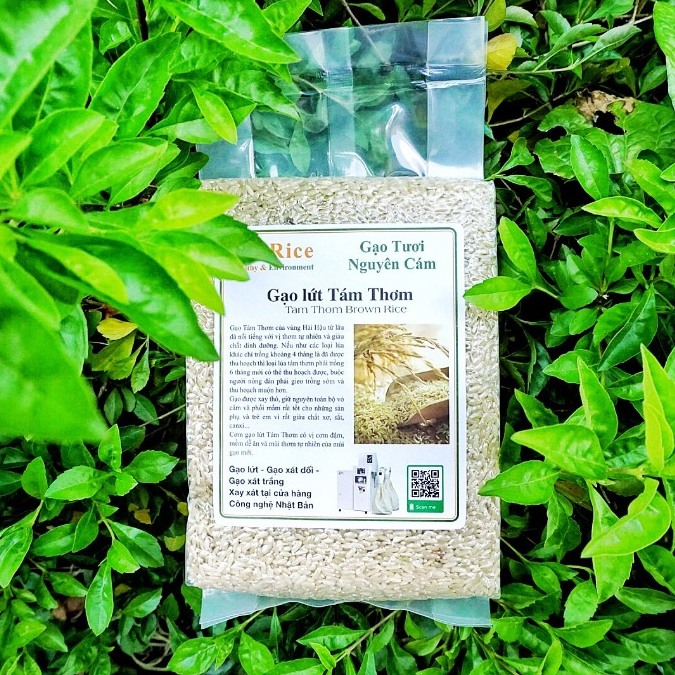 Gạo lứt tám thơm Anfood túi 1kg ăn kiêng, giảm cân.