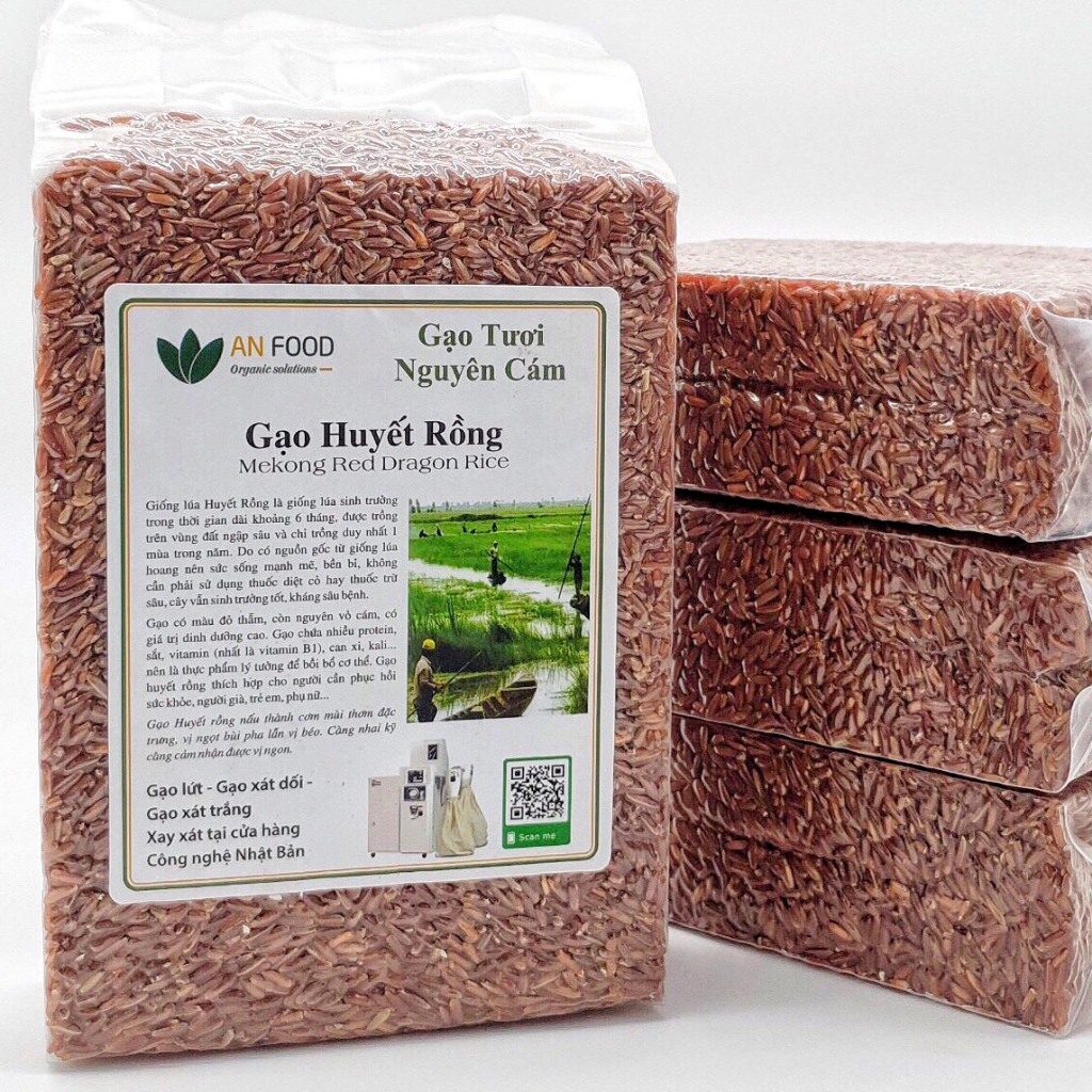 Gạo Huyết Rồng Anfood túi 1kg giàu dinh dưỡng, khoáng chất tự nhiên