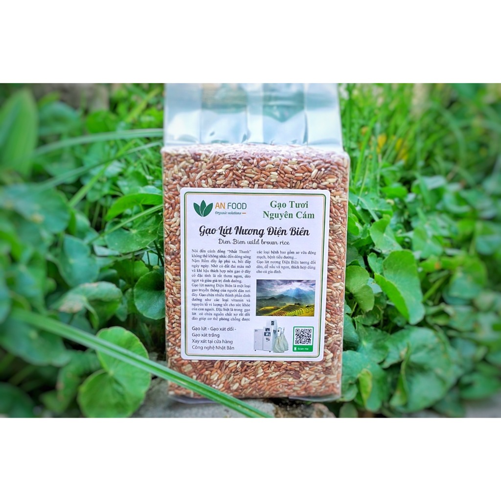 Gạo lứt nương Điện Biên Anfood túi 1kg, dẻo mềm thơm ngon
