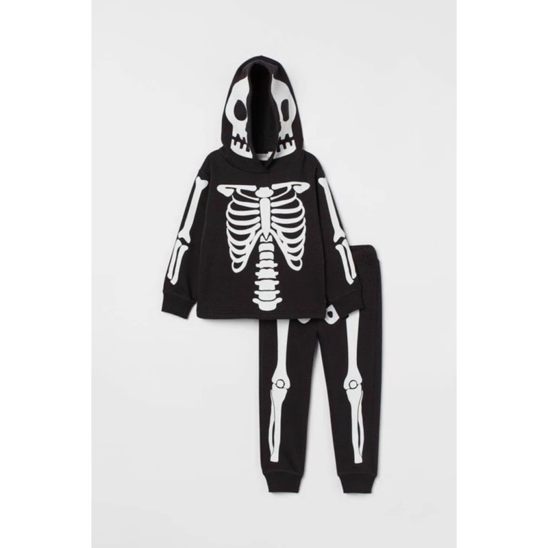 Set đồ xương trắng hóa trang halloween cho bé