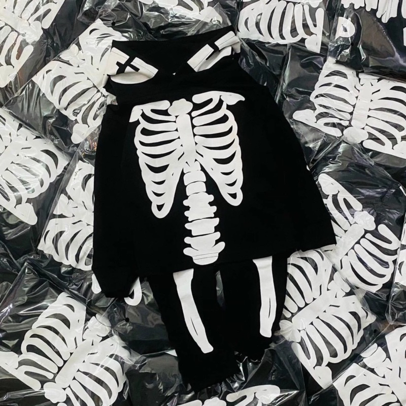Set đồ xương trắng hóa trang halloween cho bé