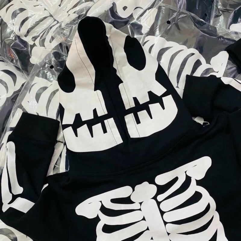 Set đồ xương trắng hóa trang halloween cho bé