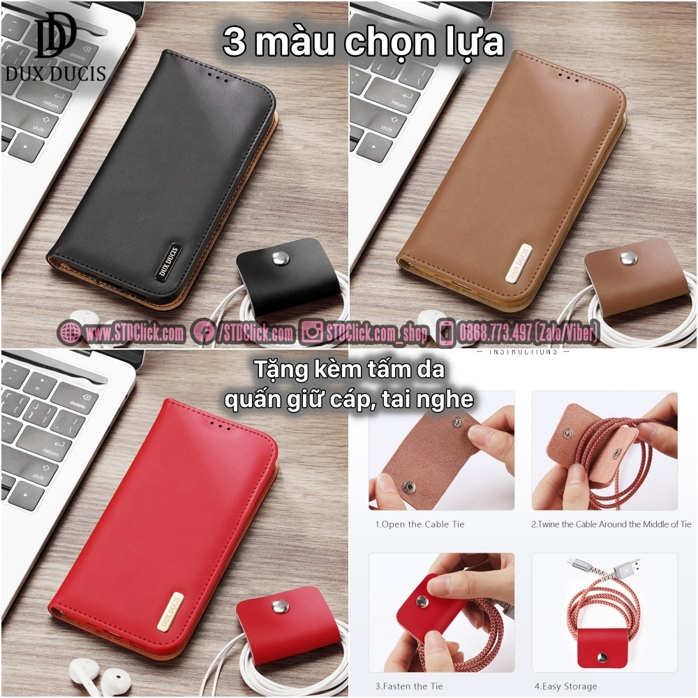 BAO DA IPHONE 15 PRO MAX - 15 PRO - 15 PLUS - 15 DUX DUCIS HIVO CHÍNH HÃNG