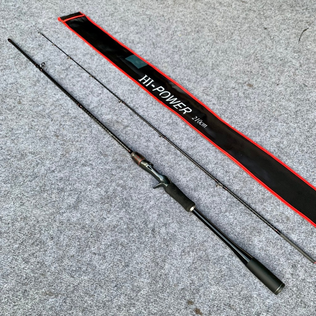 Combo lure cần hi power độ cứng M - máy ngang cemreo tay trái - dây dù pe x8 7 màu