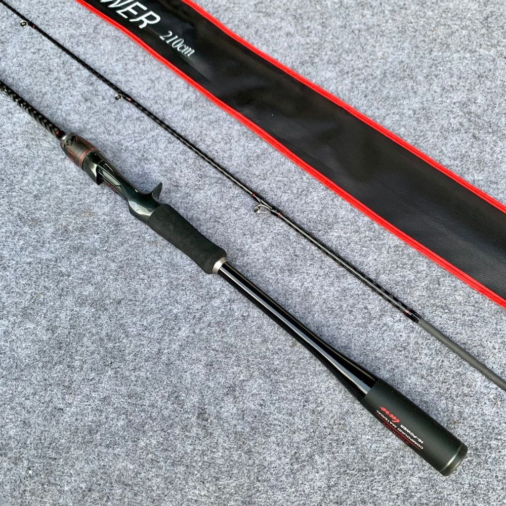 Combo lure cần hi power độ cứng M - máy ngang cemreo tay trái - dây dù pe x8 7 màu