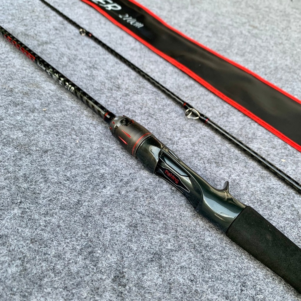 Combo lure cần hi power độ cứng M - máy ngang cemreo tay trái - dây dù pe x8 7 màu