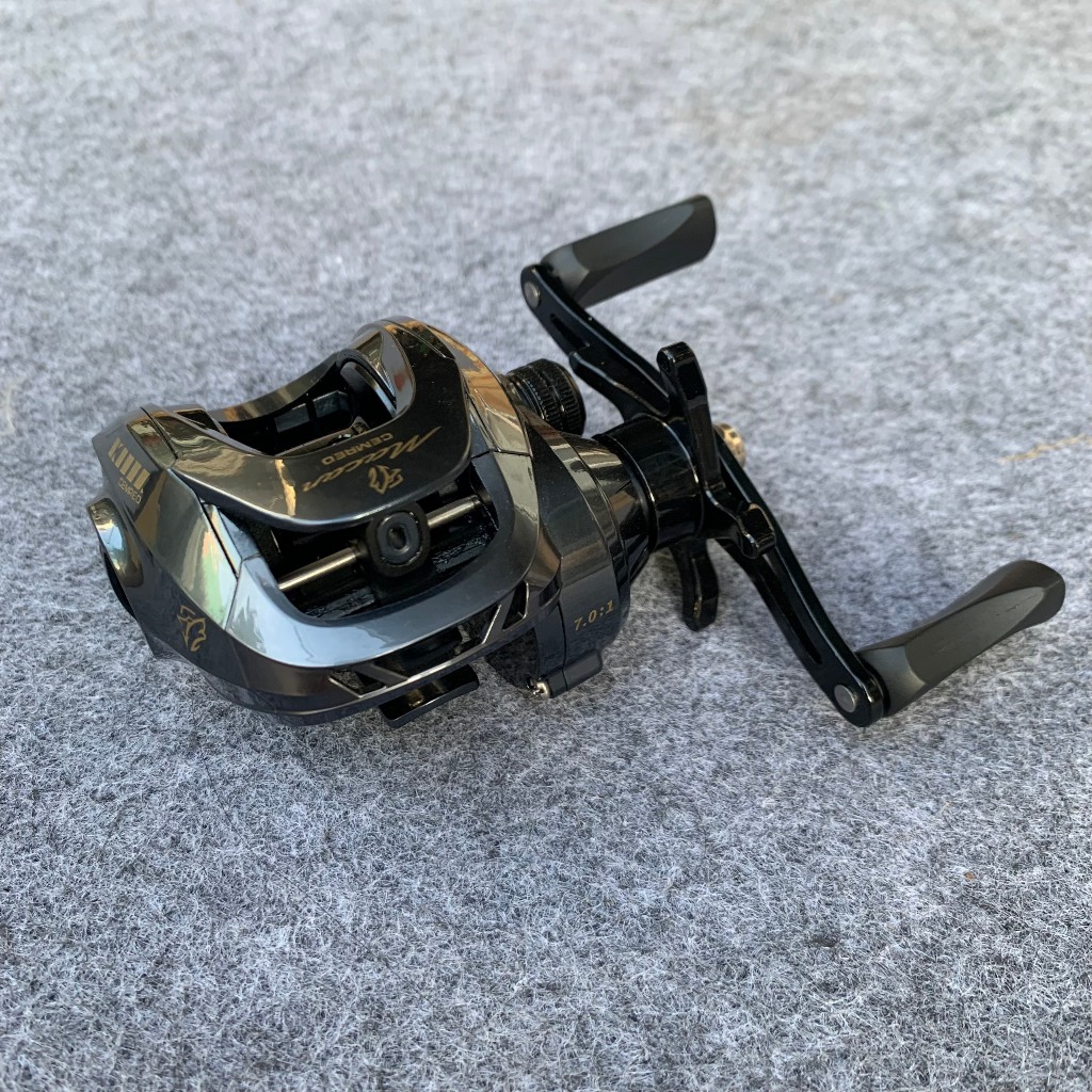 Combo lure cần hi power độ cứng M - máy ngang cemreo tay trái - dây dù pe x8 7 màu