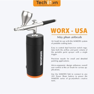 Máy phun sơn mini 20v makerx | sản phẩm thuộc dòng mini tool/ công cụ cầm tay makerx của worx.