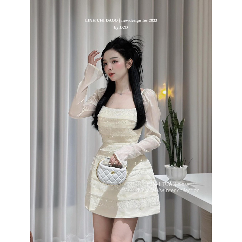 VÁY LƯỚI TAY BỒNG CÁCH ĐIỆU THIẾT KẾ