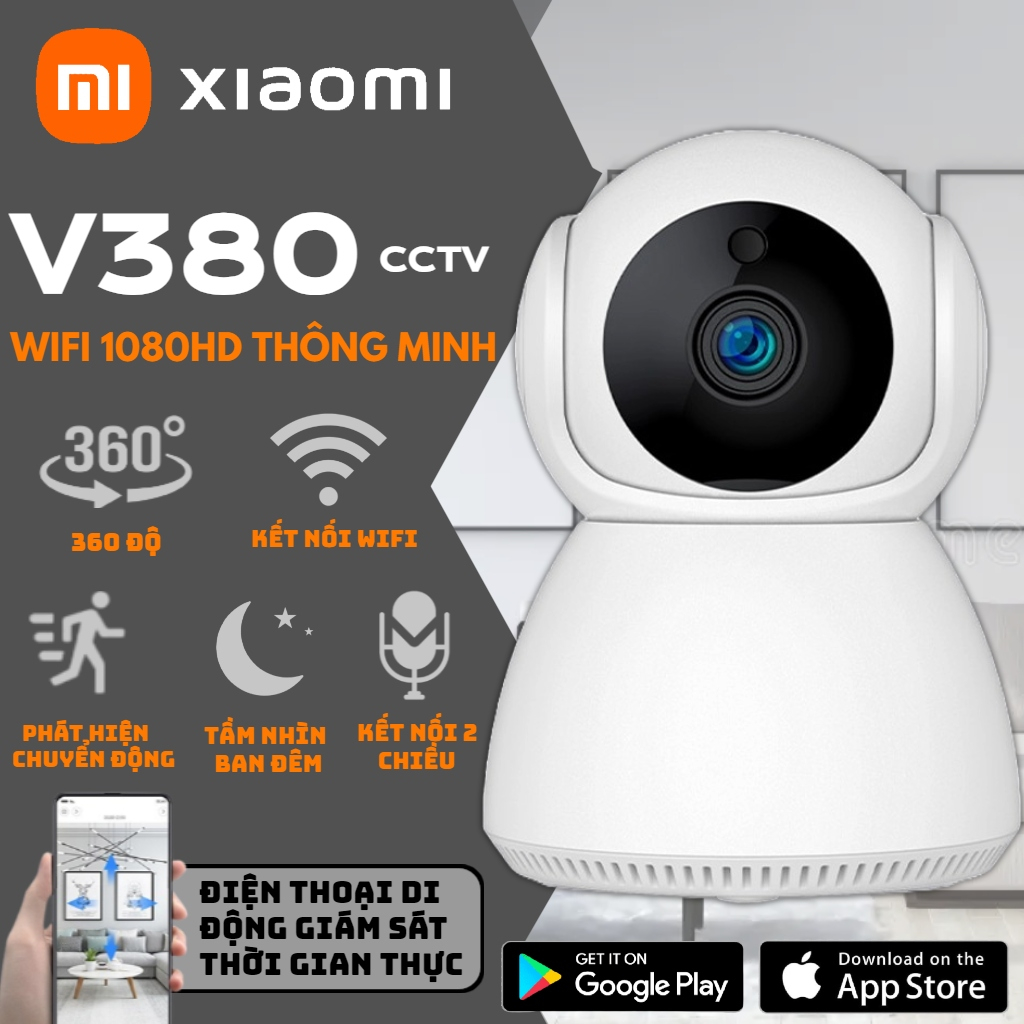 🔥MỚI🔥XIAOMI STYLE Camera quan sát mới V380 Pro 1080P Camera quan sát WiFi IP không dây Camera an ninh gia đình với Tự