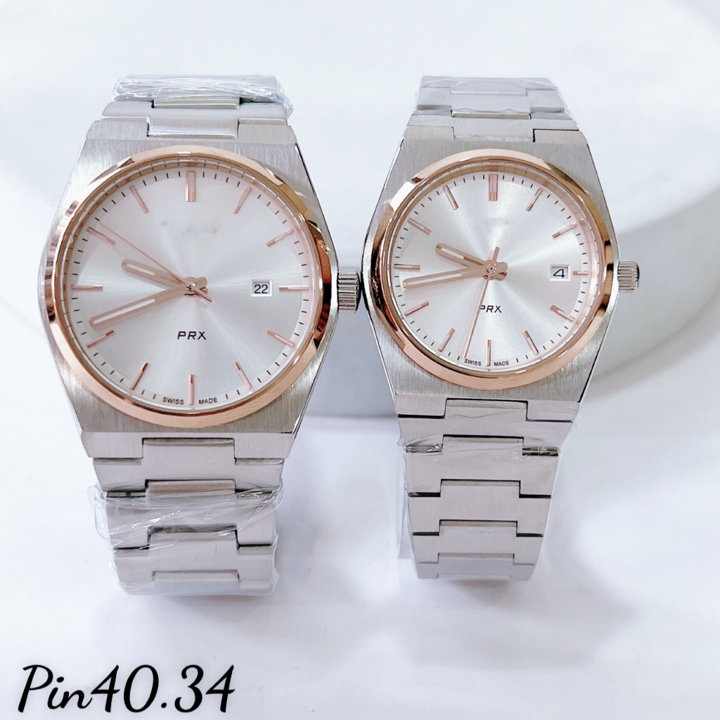 Đồng Hồ Nam Nữ Quartz prx_1853, Dây Thép, Size 34/40mm