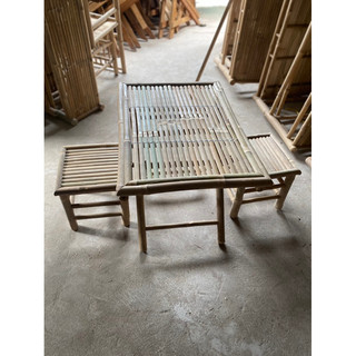 Bàn tre xếp 50*70 + 2 đôn