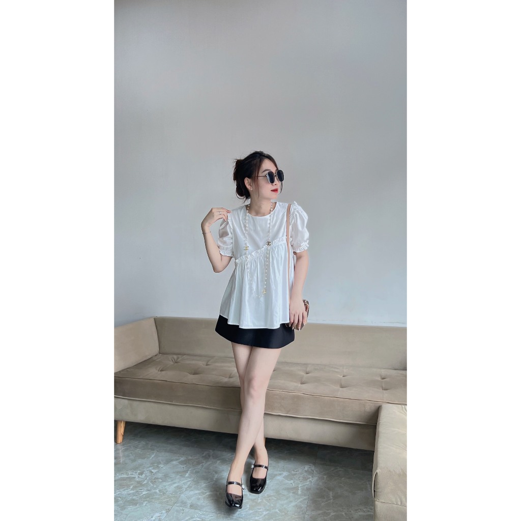 Áo Babydoll 4 màu chất Cotton Lụa Hàn Siêu Xinh