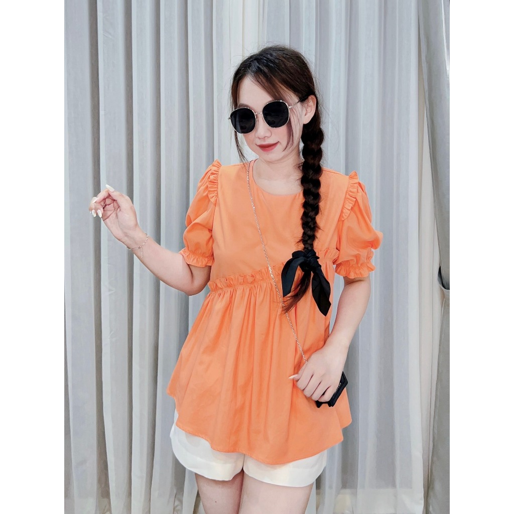 Áo Babydoll 4 màu chất Cotton Lụa Hàn Siêu Xinh