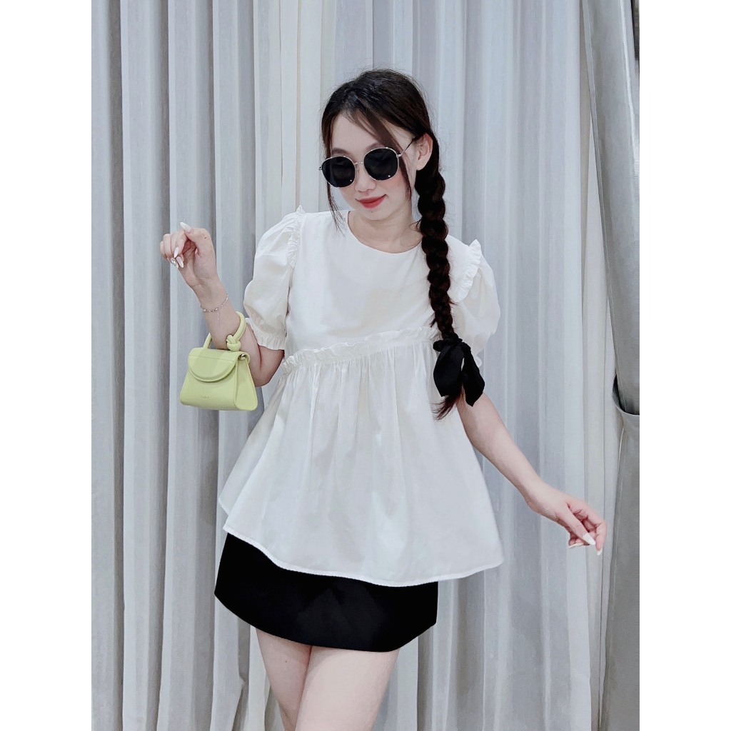 Áo Babydoll 4 màu chất Cotton Lụa Hàn Siêu Xinh