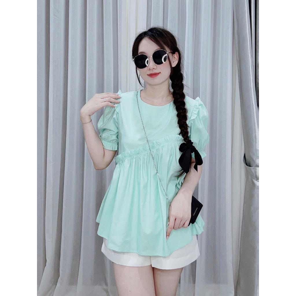 Áo Babydoll 4 màu chất Cotton Lụa Hàn Siêu Xinh