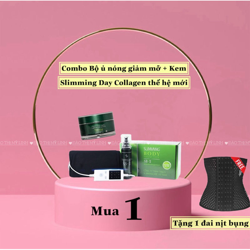 Combo Bộ cải tiến Slimming Body SB-II và kem tan mỡ mờ rạn Slimming Day Collagen combo 1 bộ 1 kem