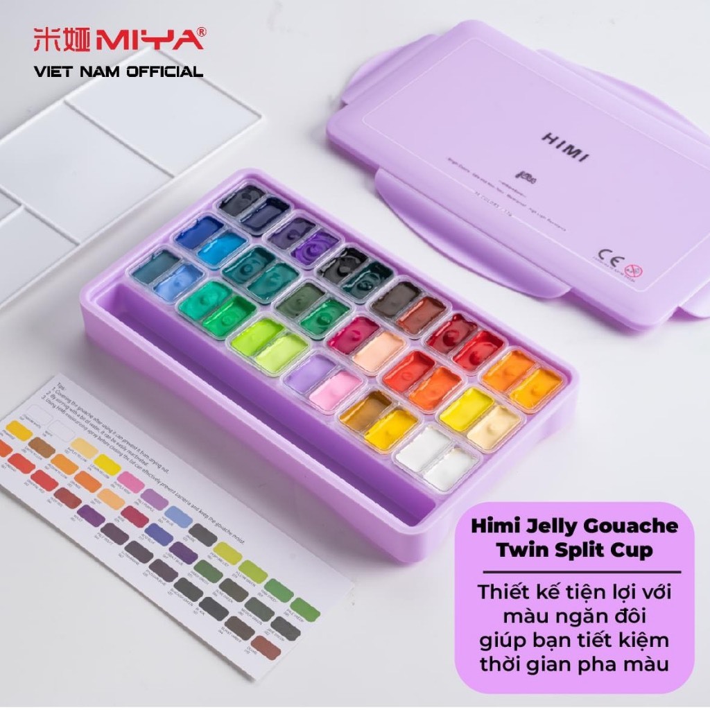 Bộ màu Gouache Himi Twin Split Cup 36/48 Màu - New 2023