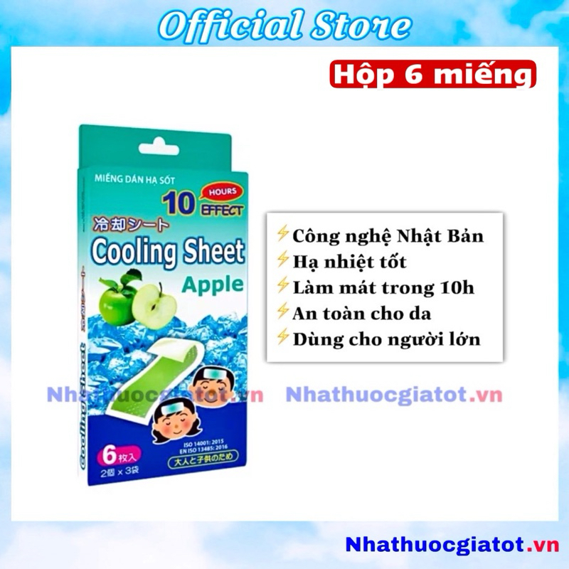 Miếng dán hạ sốt cho người lớn Cooling Sheet Apple