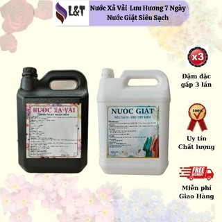 Nước Giặt Siêu Sạch Đậm Đặc, Xả Vải Lưu Hương Thơm Lâu Mềm Vải, Khử Mùi Chống Khuẩn 99,9%, Can 5L Và 10L