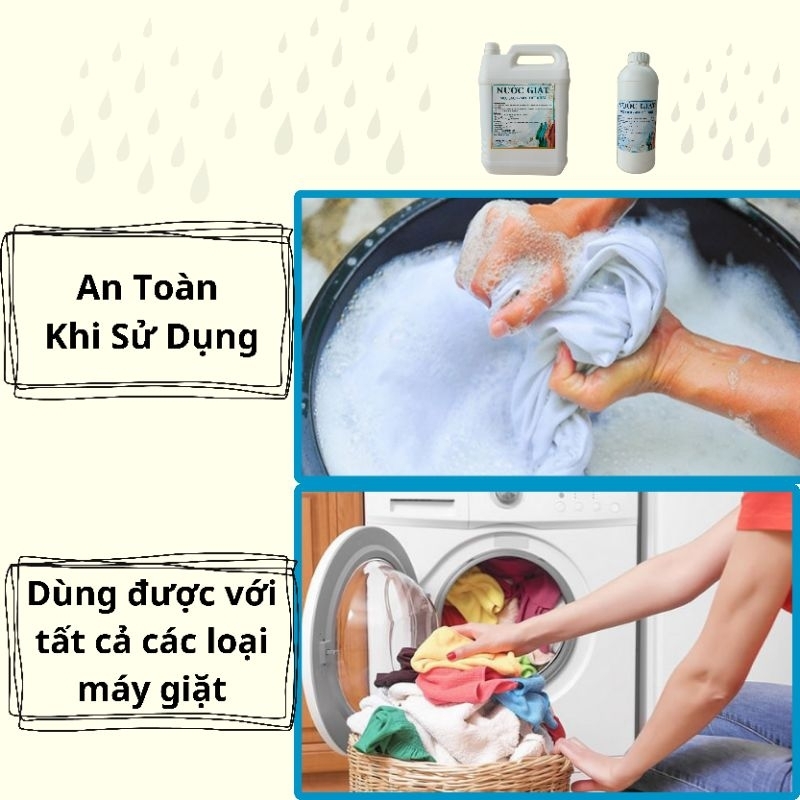 Nước Giặt Siêu Sạch Đậm Đặc, Xả Vải Lưu Hương Thơm Lâu Mềm Vải, Khử Mùi Chống Khuẩn 99,9%, Can 5L Và 10L