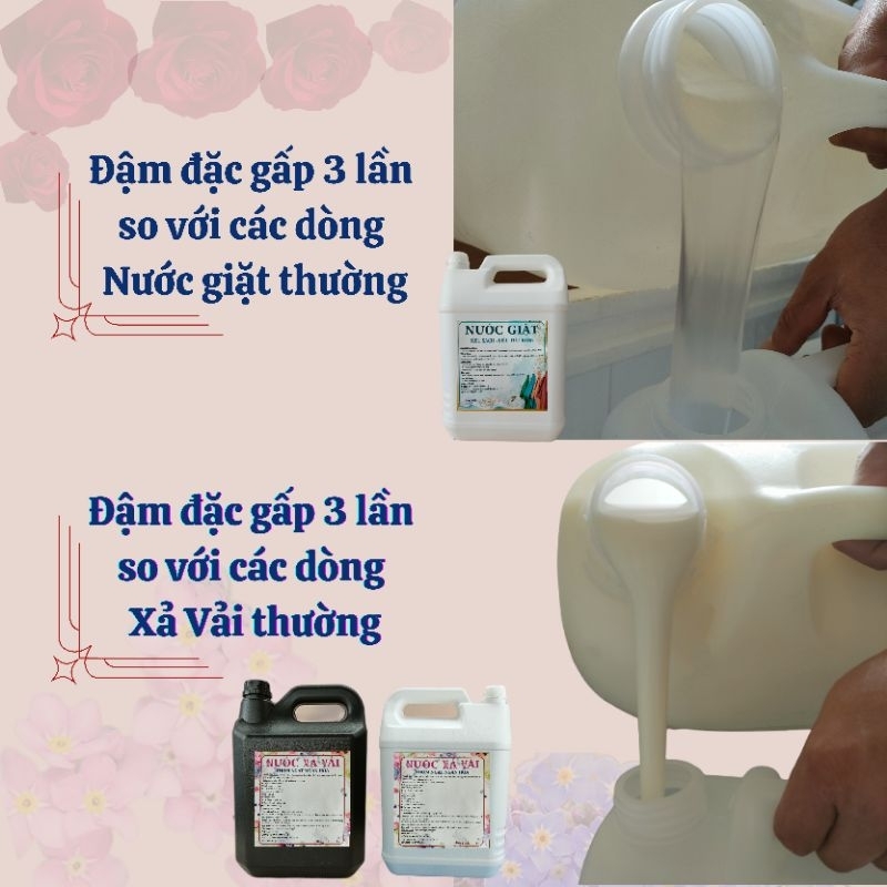 Nước Giặt Siêu Sạch Đậm Đặc, Xả Vải Lưu Hương Thơm Lâu Mềm Vải, Khử Mùi Chống Khuẩn 99,9%, Can 5L Và 10L