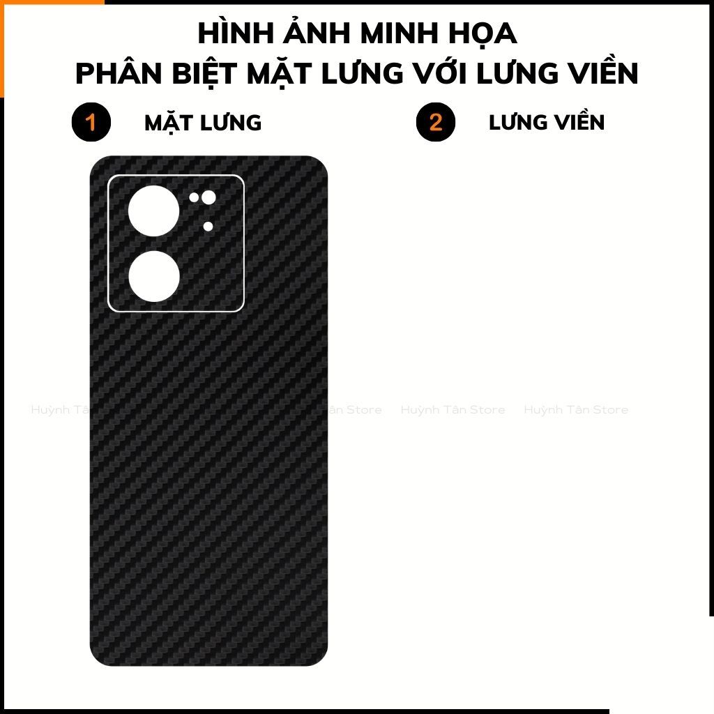 Miếng dán xiaomi 13t mi 13t pro redmi k60 ultra carbon trong và đen chống trầy xướt chống bám vân tay huỳnh tân store