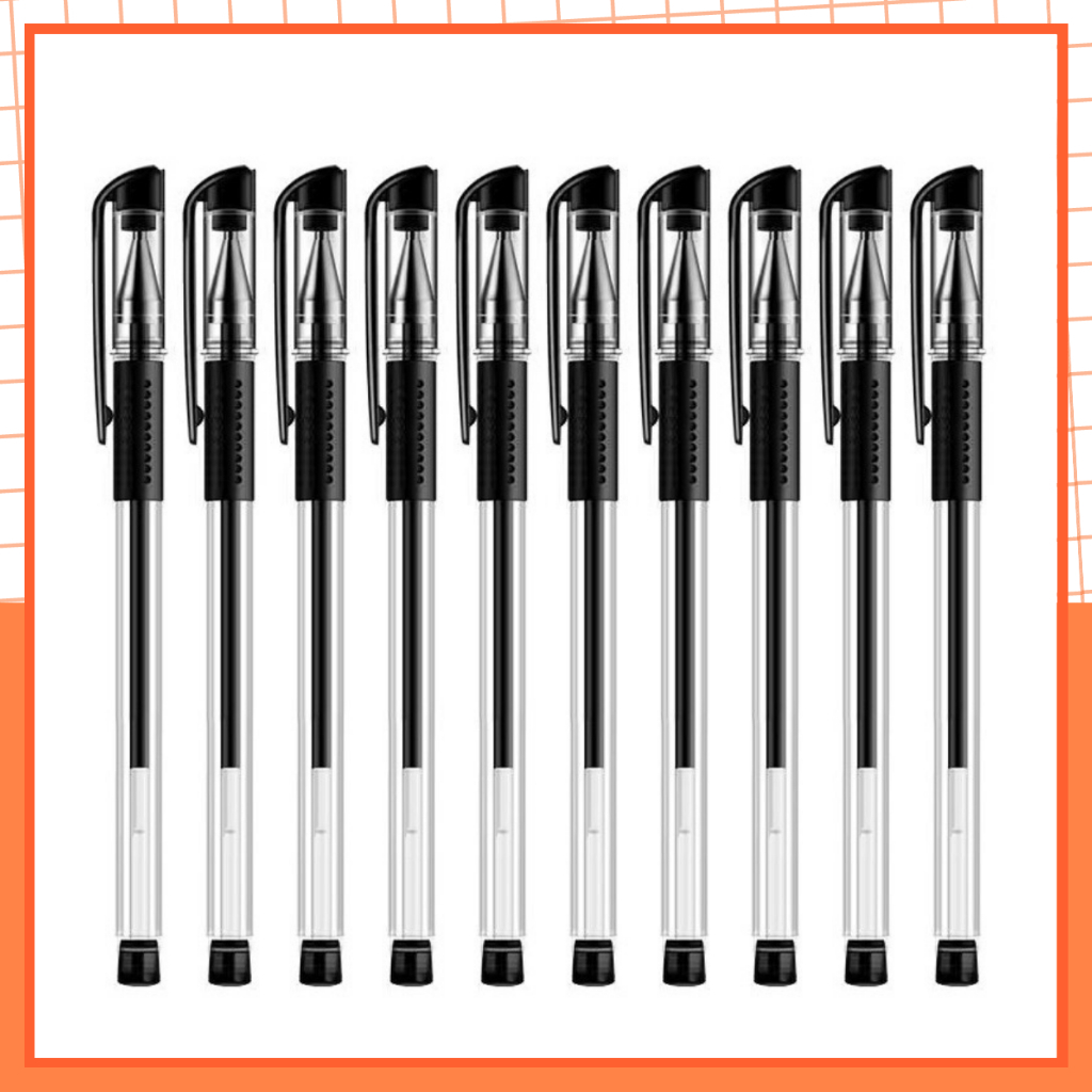 Bút Gel Chép Kinh Không Lem MEKI Mực Đen Ngòi 0.5mm Có Nắp