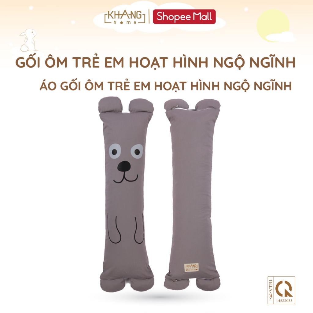 Gối Ôm Trẻ Em Hoạt Hình Khang Home - 100% Cotton, Thoáng Mát, Êm Ái