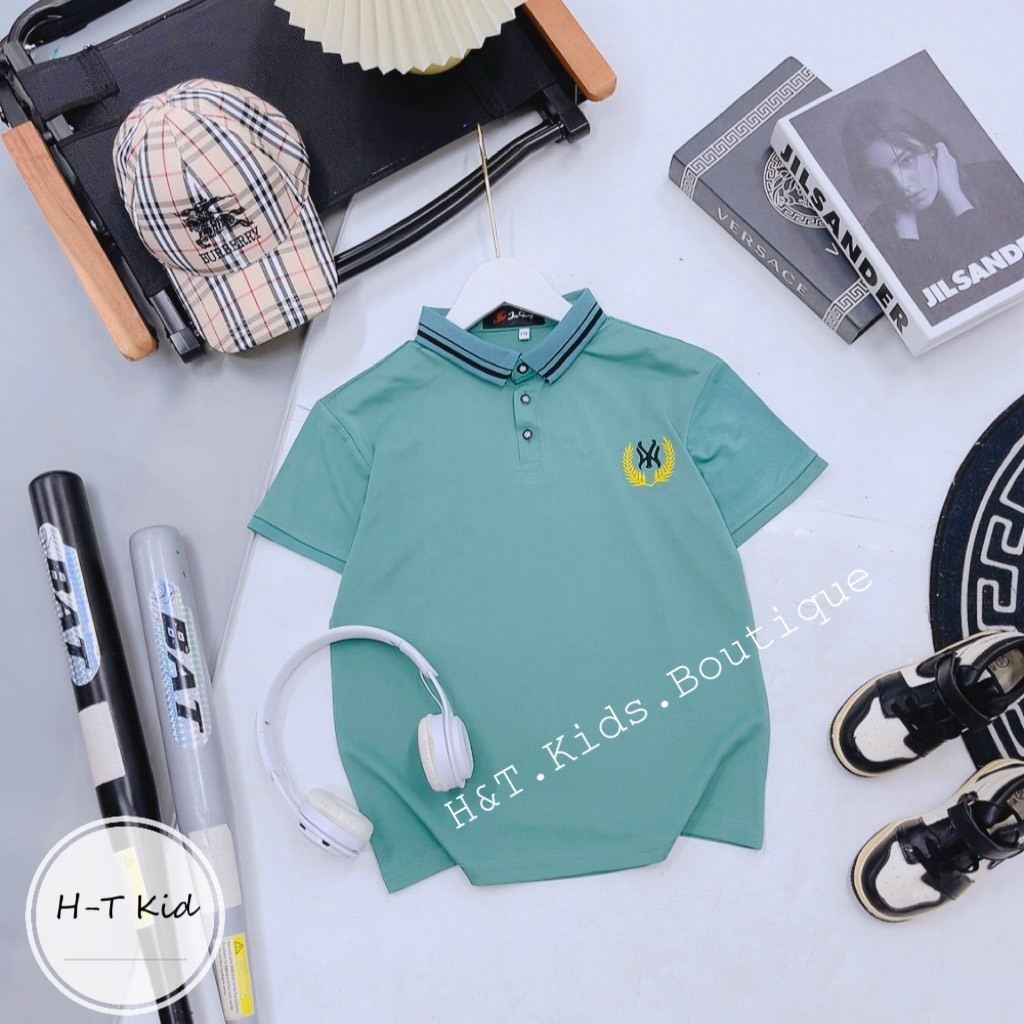 Áo polo bé trai size đại hàn quốc cao cấp 18-40kg, áo phông có cổ bé trai đi học đi chơi