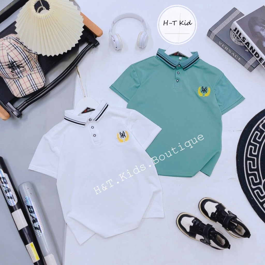 Áo polo bé trai size đại hàn quốc cao cấp 18-50kg, áo phông có cổ bé trai đi học đi chơi
