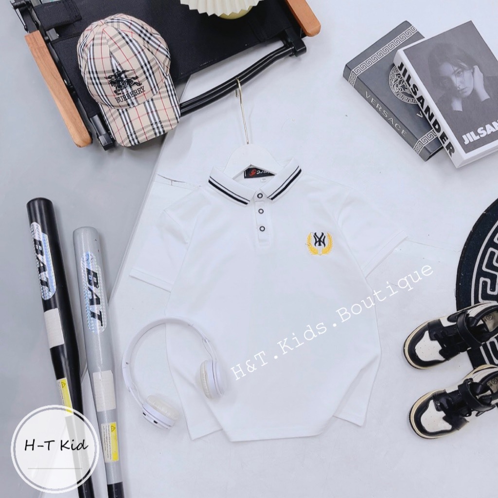 Áo polo bé trai size đại hàn quốc cao cấp 18-50kg, áo phông có cổ bé trai đi học đi chơi