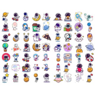 1 sticker chống thấm nước trang trí mũ bảo hiểm, laptop chủ đề phi hành gia