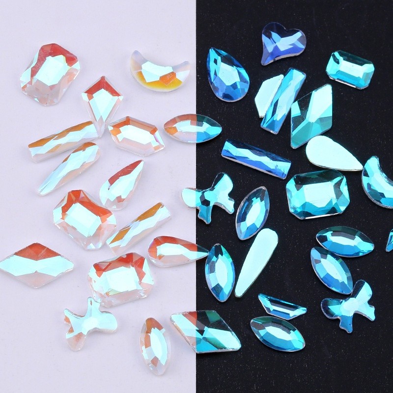 Đá 3D, Đá khối chân bằng Đính Trang Trí Móng Tay Nghệ Thuật