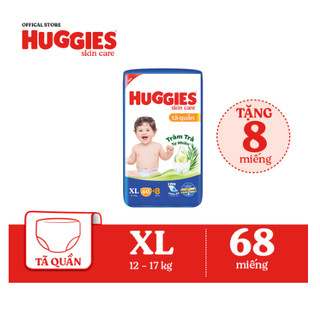 Bỉm huggies tràm trà quần m76/l68/xl60/xxl54 cộng 8 miếng tràm trà skincare
