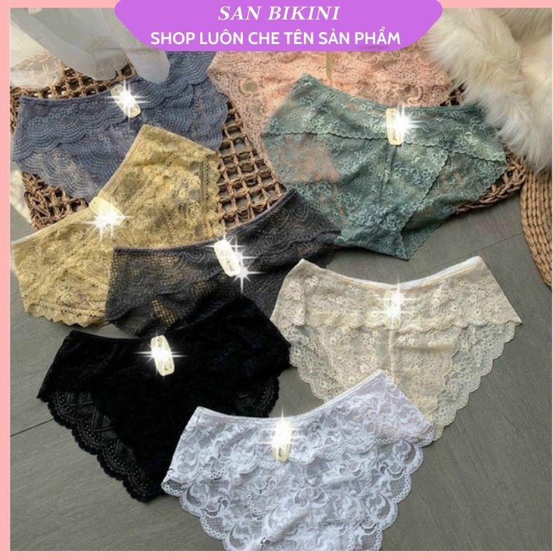 Combo Sét 10 Quần Lót nữ bigsize ren cao cấp sexy xuyên thấu siêu gợi cảm San Bikini QN30
