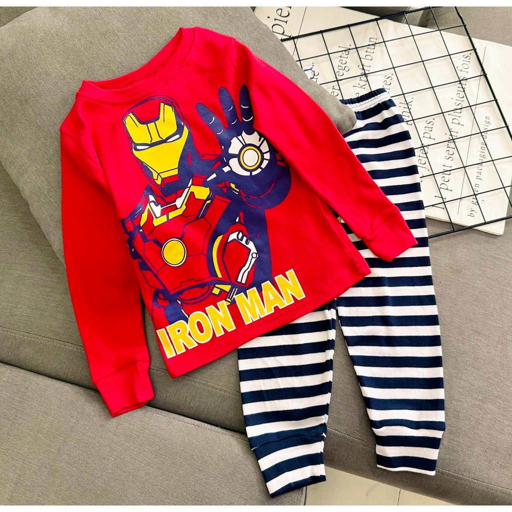 Bộ tay ngắn quần dài bé trai borip xuất 10-22 ký bộ khủng long bộ siêu nhân oto cho bé pikakids