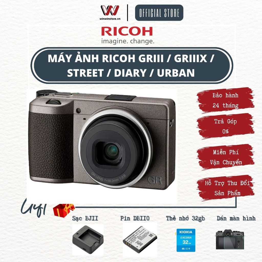 Máy ảnh compact Ricoh GR III / GR IIIx l GRiii l GRiiix l GR3 l GR3x l Urban l Street l Diary - Hàng chính hãng