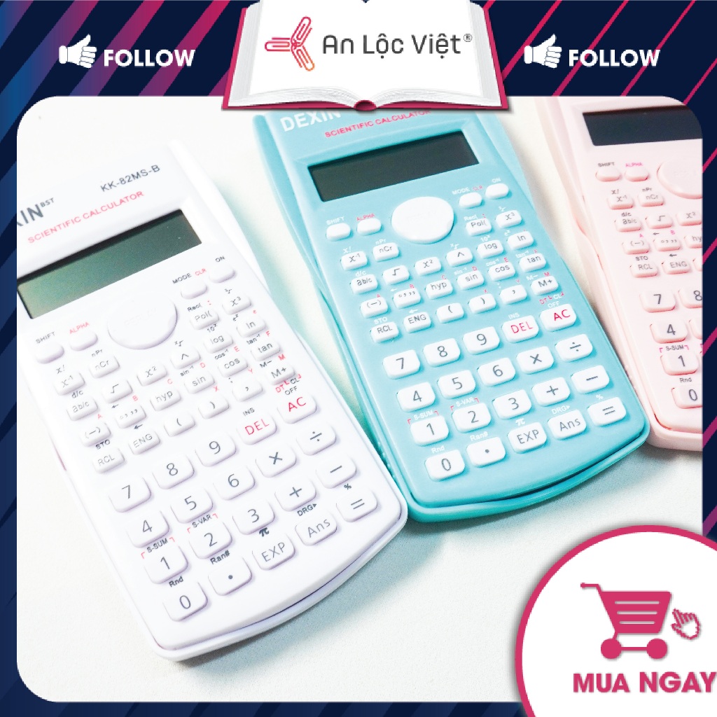 Máy tính cầm tay học sinh Dexin KK-82MS-B nhiều màu sắc