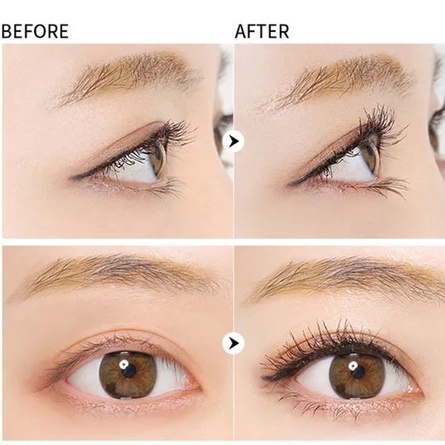 Chuốt mi Masscara GlamColour cố định mi không lem nhòe, Cây chuốt mi màu đen nâu đầu chi mi cong và dày tự nhiên