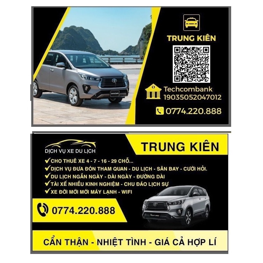 In Danh Thiếp Card Visit Xe Taxi Gia Đình Theo Yêu Cầu
