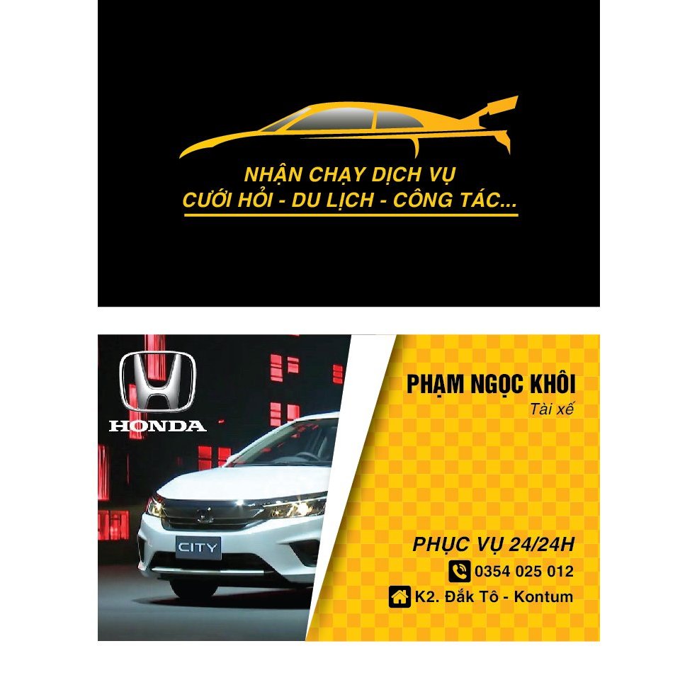 In Danh Thiếp Card Visit Xe Taxi Gia Đình Theo Yêu Cầu