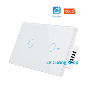 Công Tắc Wifi Smart Switch (Công Tắc Cảm Ứng Âm Tường 1,2 Kênh Điều Khiển) ,app Smart Life,TUYA