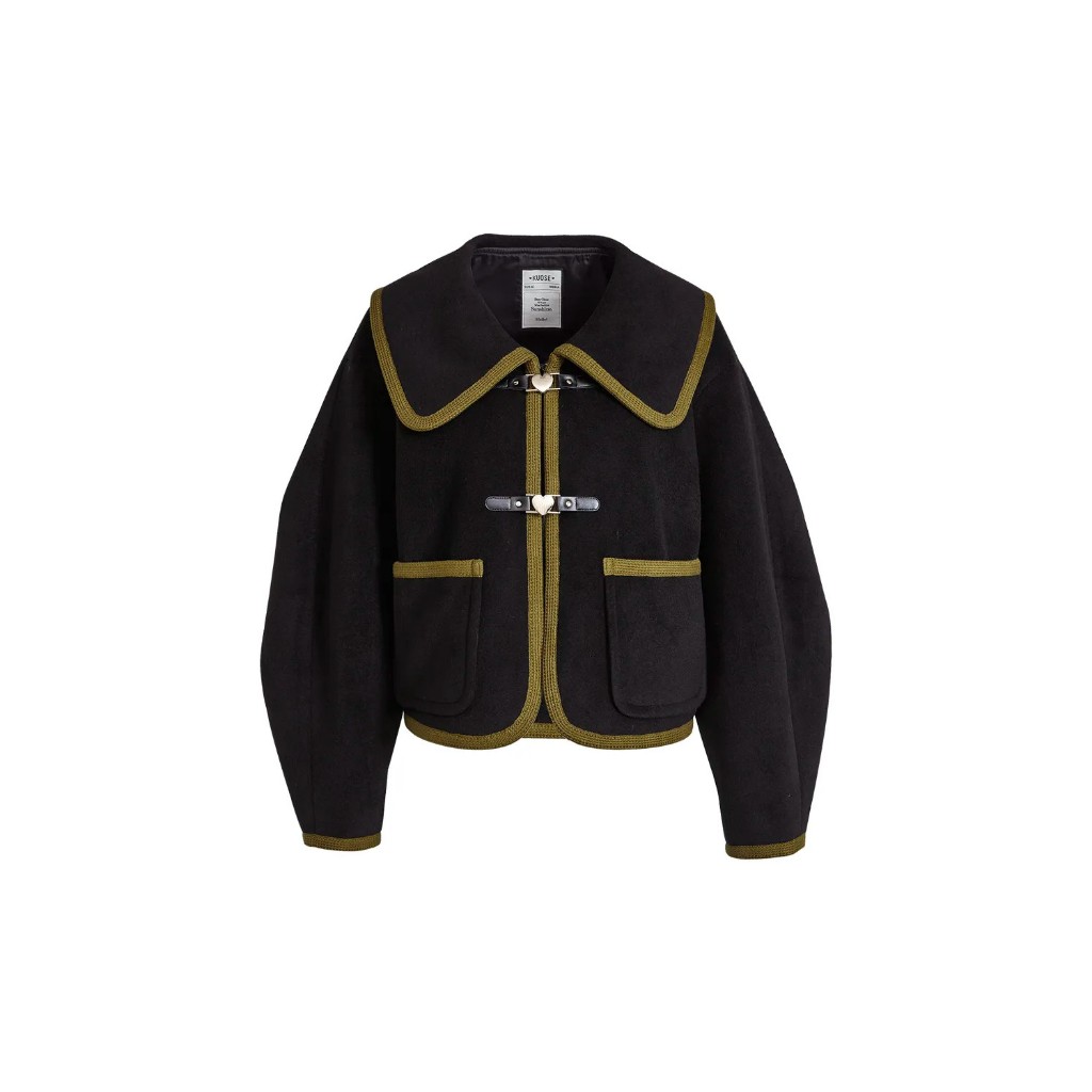 Áo khoác dạ mịn phối viền hàng xuất Kuose