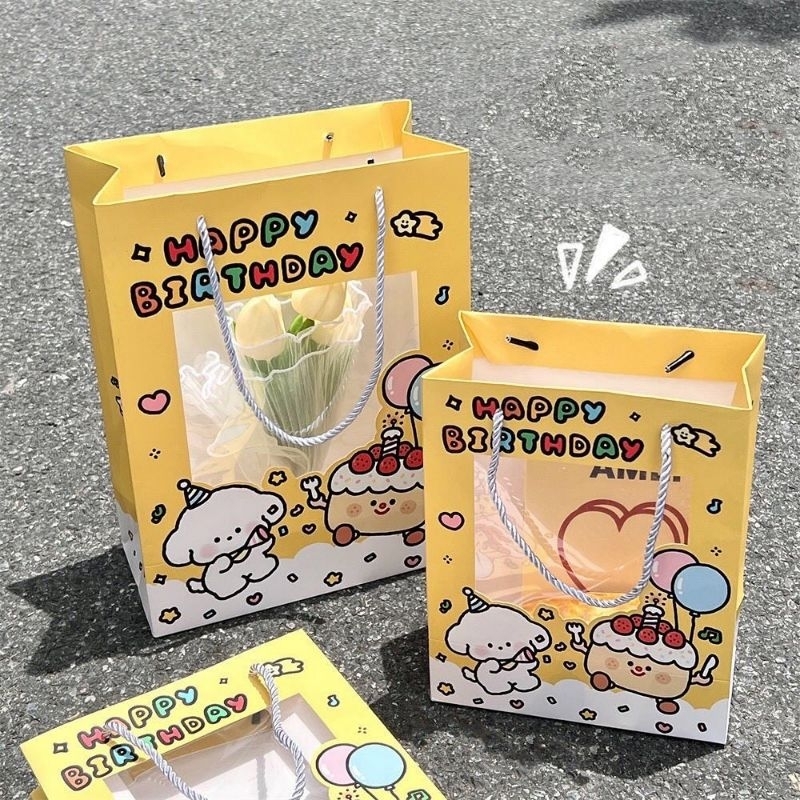 Túi Giấy Đựng Quà Hoạt Hình Sinh Nhật Màu Vàng - TUI1599 - BCorner