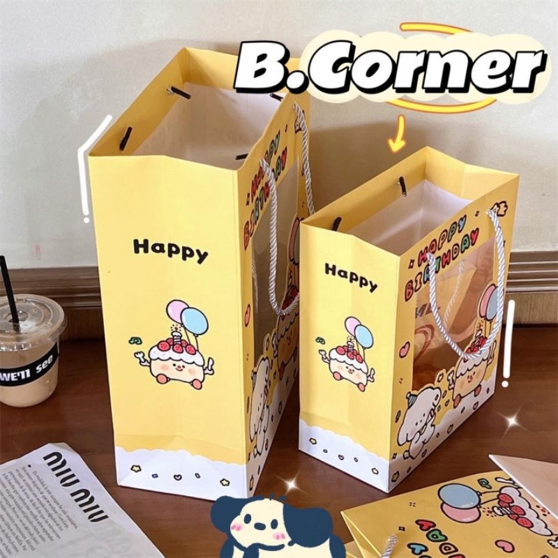 Túi Giấy Đựng Quà Hoạt Hình Sinh Nhật Màu Vàng - TUI1599 - BCorner