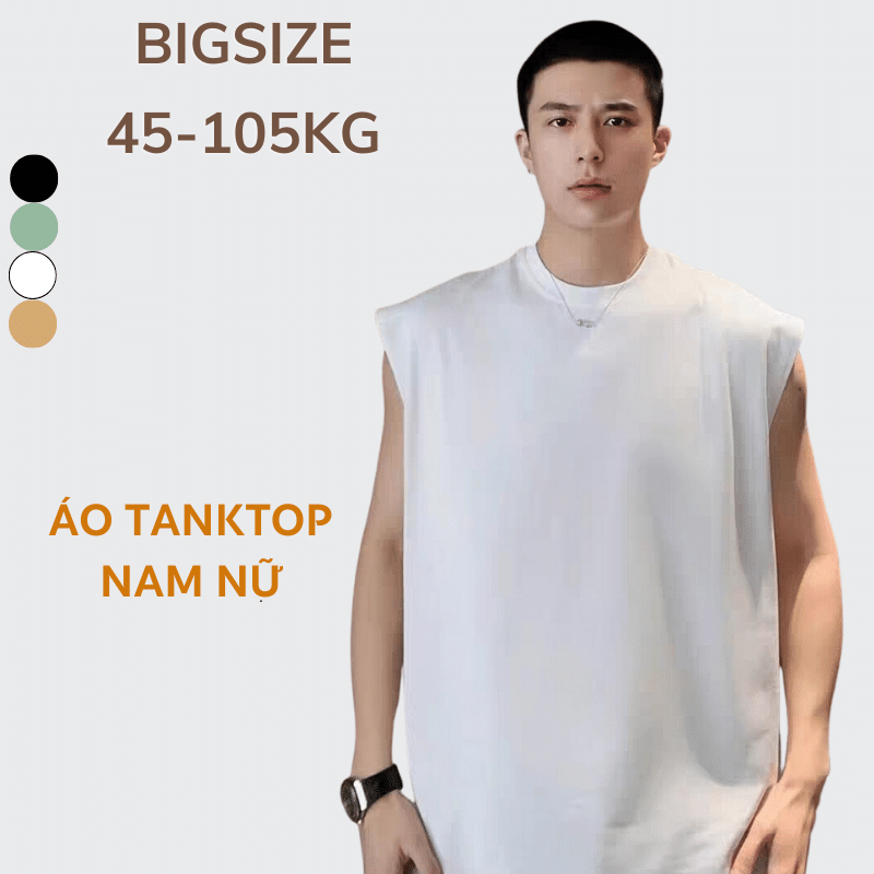 Áo ba lỗ/sát nách/tanktop nam nữ 40-105kg Sói Store bigsize thun TC co giãn 5 màu