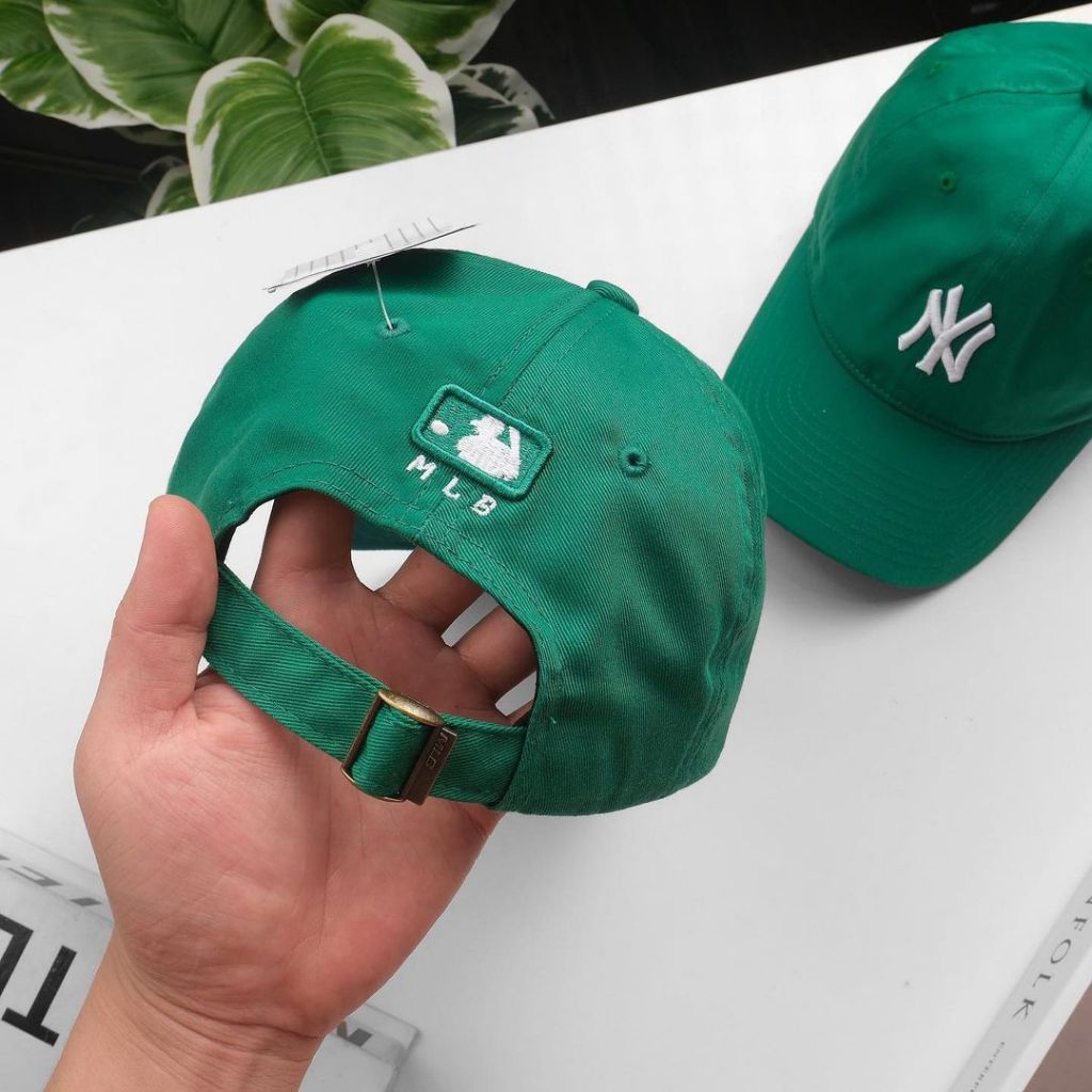 Mũ lưỡi trai nam nữ thương hiệu MLB N-Cover LA Dodgers chất liệu cotton màu xanh lá cây