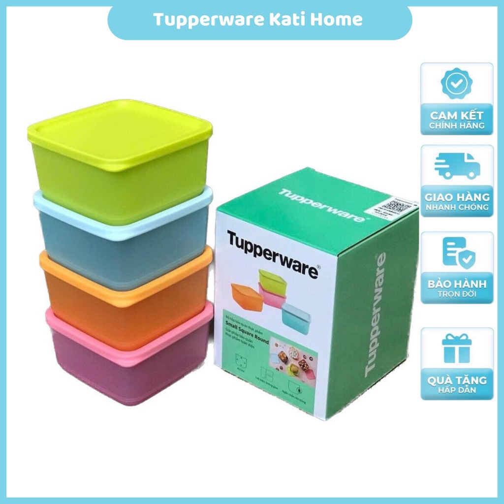 Hộp trữ Khô/ Mát Small Square Round 650ml Tuppeware Bảo Quản Thự Phẩm/ Hộp nhựa đựng thực phẩm, Hộp Tupperware